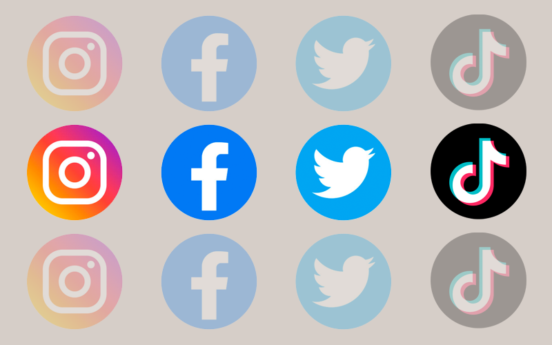 marcas nas redes sociais instagram-tiktok-facebook-twitter